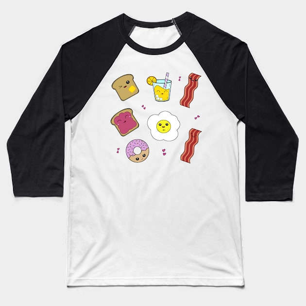 Breakfast Baseball T-Shirt by MrsCathyLynn